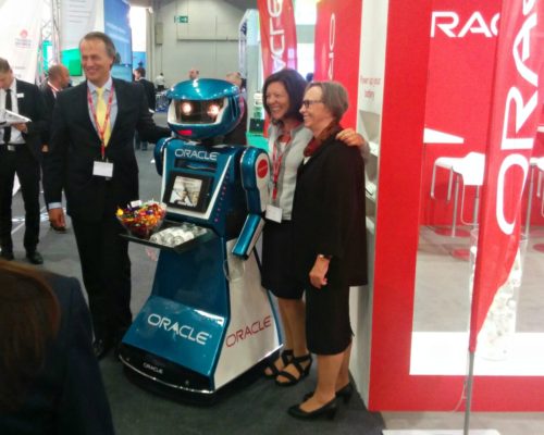 Promotional robot hire and rental, exhibition robot, Oracle